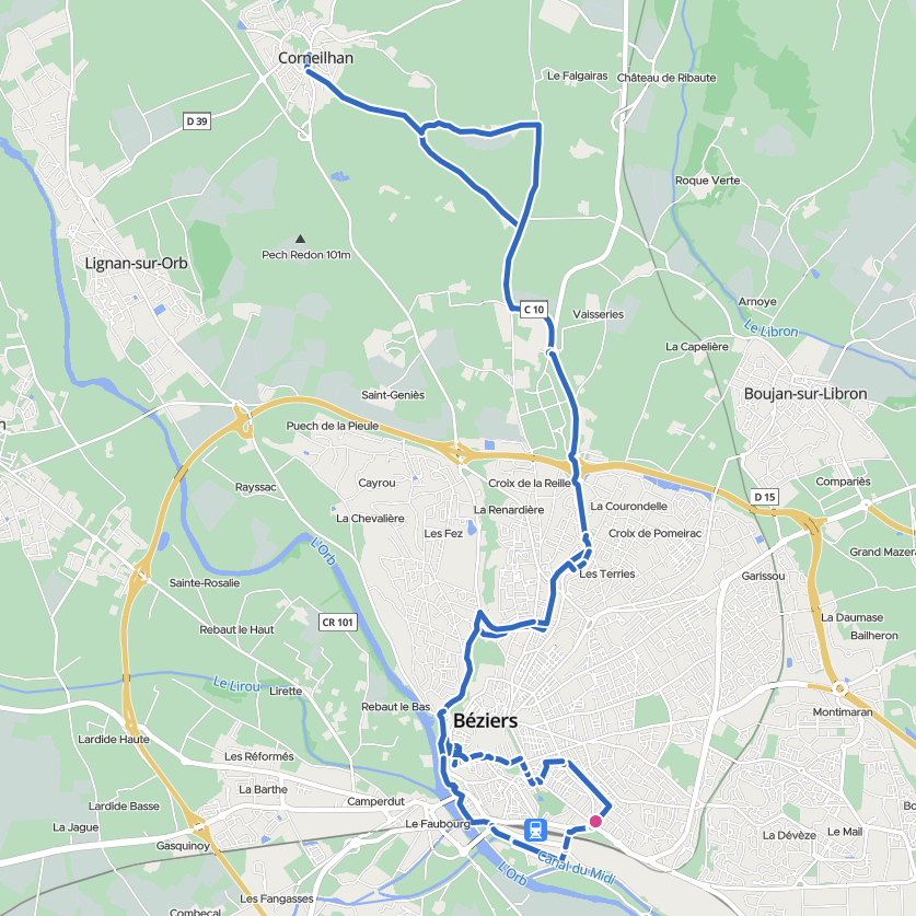 Carte de l’itinéraire