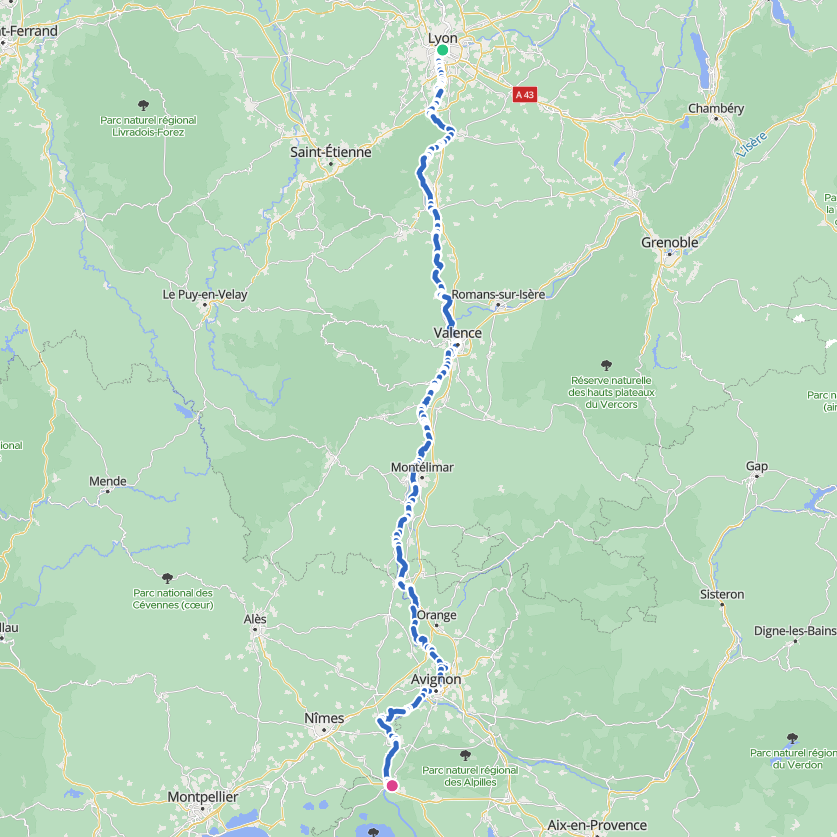 Carte de l’itinéraire