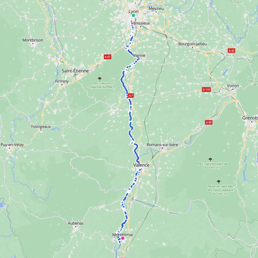 Carte de l’itinéraire
