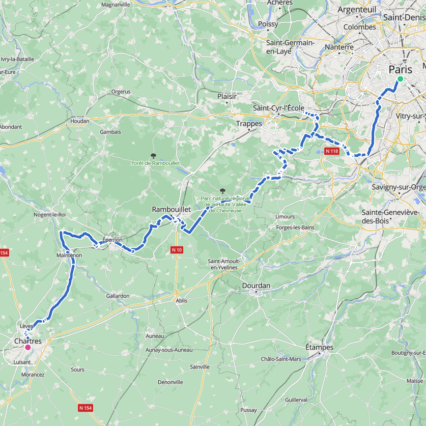 Carte de l’itinéraire