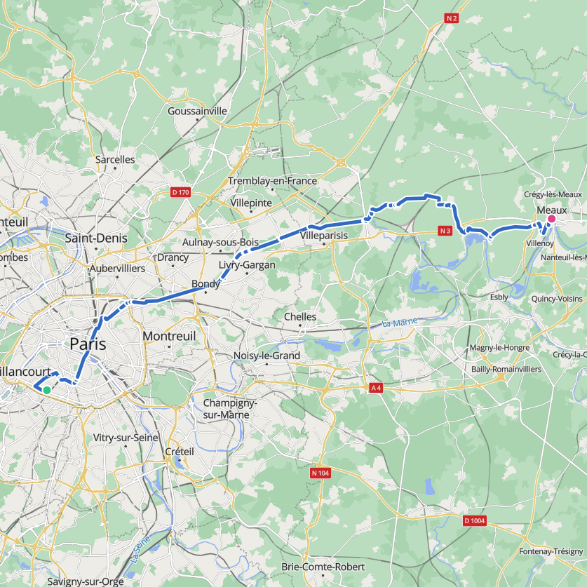 Carte de l’itinéraire