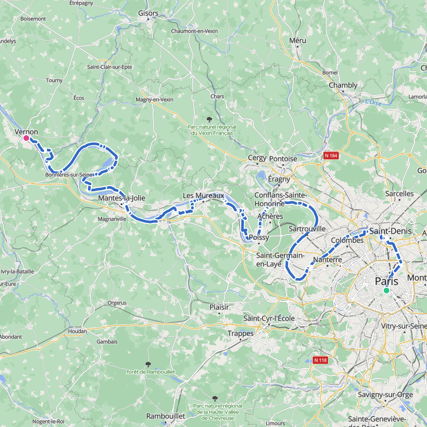 Carte de l’itinéraire