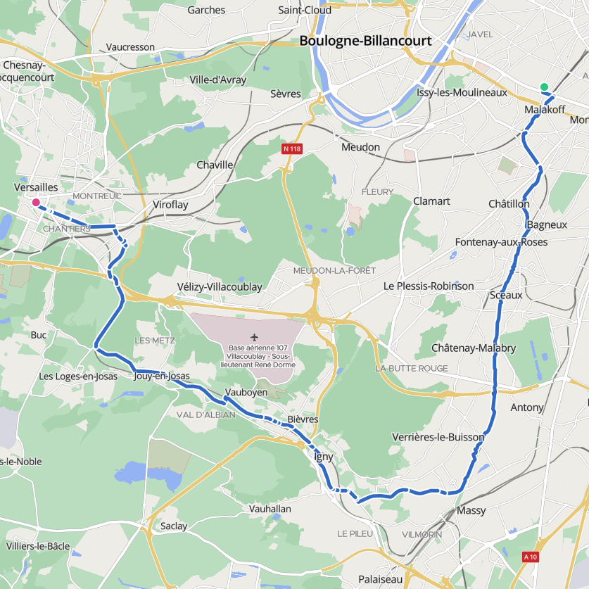 Carte de l’itinéraire